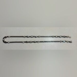 ST JOHN silver chain belt with crystals .